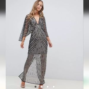 ASOS Black and Silver Maxi Dress